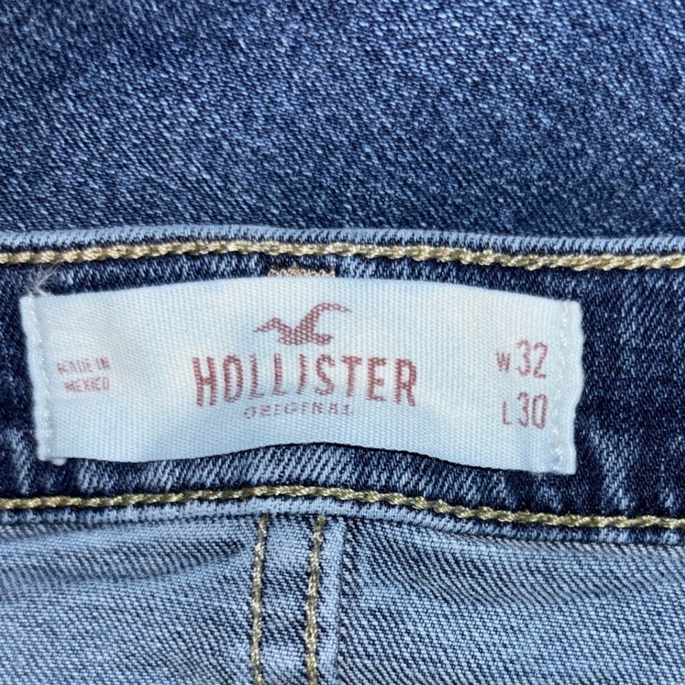 Vintage Y2K Hollister Skinny Jeans Mens 32x30 Medium Wash Blue Denim Pants